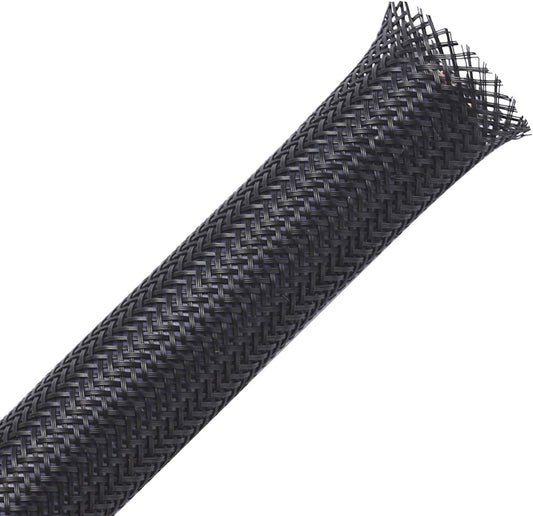 25Ft - 1.25 Inch PET Expandable Braided Sleeving – Black –  Braided Cable Sleeve