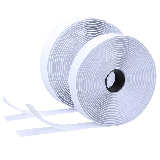 1" Width Self Adhesive Hook and Loop Sticky Back Tape Fastener 16 Feet(White)